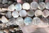 CSS439 15.5 inches 20mm twisted coin sunstone beads wholesale