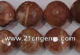 CSS511 15.5 inches 19mm faceted round natural golden sunstone beads
