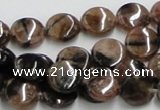 CST06 15.5 inches 12mm flat round staurolite gemstone beads wholesale