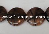 CST34 15.5 inches 20mm flat round staurolite gemstone beads wholesale