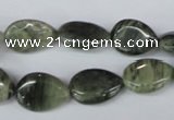 CSW162 15.5 inches 10*14mm flat teardrop seaweed quartz beads wholesale