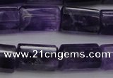 CTB106 15.5 inches 11*15mm faceted tube amethyst gemstone beads