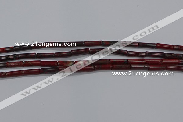 CTB333 15.5 inches 4*13mm tube brecciated jasper beads wholesale