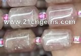 CTB604 15.5 inches 8*12mm tube strawberry quartz beads wholesale