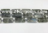 CTB857 13*25mm - 15*28mm faceted flat tube labradorite beads