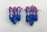 CTD1226 Top drilled 7*30mm - 9*45mm sticks plated quartz beads