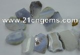 CTD1515 Top drilled 30*45mm - 35*60mm freeform blue lace agate slab beads
