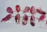 CTD1568 Top drilled 25*45mm - 30*65mm freeform agate slab beads