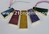 CTD1677 Top drilled 20*40mm - 25*50mm trapezoid agate gemstone beads