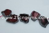 CTD1741 Top drilled 25*35mm - 35*50mm freeform agate slab beads