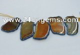 CTD1757 Top drilled 20*40mm - 35*55mm freeform agate slab beads