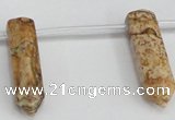 CTD1805 Top drilled 10*30mm - 10*32mm sticks picture jasper beads