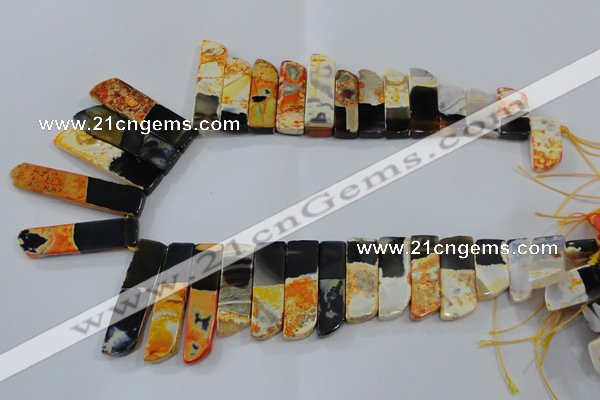 CTD1985 Top drilled 10*25mm - 12*50mm sticks agate gemstone beads