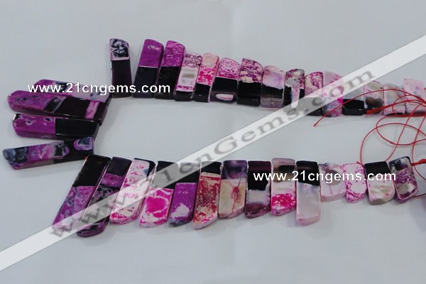 CTD1987 Top drilled 10*25mm - 12*50mm sticks agate gemstone beads