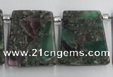 CTD200 Top drilled 20*24mm trapezoid fluorite & pyrite beads