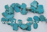 CTD2014 Top drilled 20*25mm - 30*35mm freeform turquoise beads