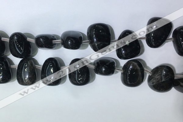 CTD2145 Top drilled 15*25mm - 18*25mm freeform smoky quartz beads
