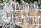 CTD2240 Top drilled 10*22mm - 12*45mm faceted nuggets white crystal beads