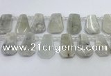 CTD2331 Top drilled 16*18mm - 20*30mm freeform white moonstone beads
