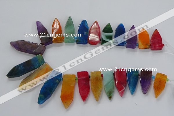 CTD2515 Top drilled 15*25mm - 16*50mm sticks agate gemstone beads