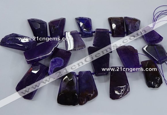 CTD2557 Top drilled 20*35mm - 30*45mm freeform agate gemstone beads