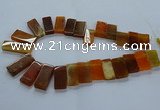 CTD2608 Top drilled 14*27mm - 16*42mm rectangle agate beads