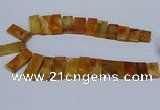 CTD2665 Top drilled 14*27mm - 16*42mm rectangle agate jasper beads