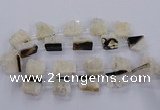CTD2762 Top drilled 22*25mm - 25*35mm freeform druzy agate beads
