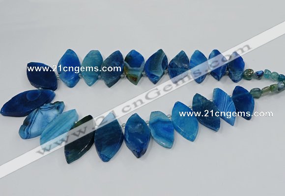 CTD2792 Top drilled 15*30mm - 25*45mm marquise agate gemstone beads