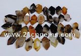 CTD2871 Top drilled 12*25mm - 18*45mm sticks agate gemstone beads
