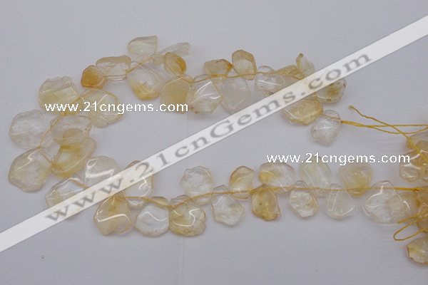 CTD302 Top drilled 15*20mm - 20*25mm freeform citrine gemstone beads