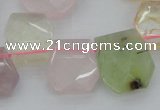 CTD317 15*18mm - 18*20mm faceted freeform multicolor quartz beads