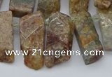 CTD3501 Top drilled 10*25mm - 10*45mm sticks ghost gemstone beads