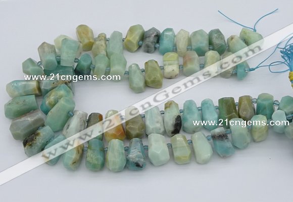 CTD3528 Top drilled 10*15mm - 15*25mm faceted nuggets amazonite beads
