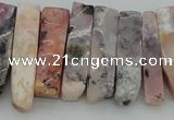 CTD395 Top drilled 8*18mm - 10*50mm wand pink opal gemstone beads