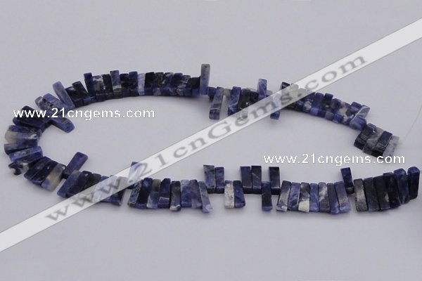 CTD401 Top drilled 4*15mm - 6*20mm sticks sodalite gemstone beads
