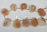 CTD503 Top drilled 25*35mm - 30*40mm freeform agate beads