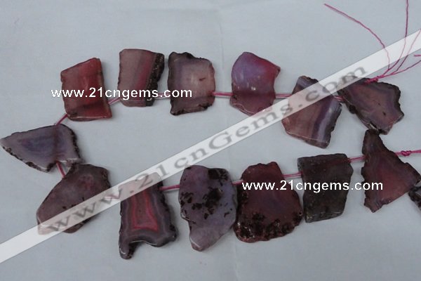 CTD521 Top drilled 20*30mm - 30*45mm freeform agate beads