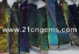 CTD537 Top drilled 10*30mm - 10*65mm wand plated agate beads
