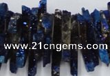 CTD560 Top drilled 6*15mm - 10*40mm wand plated agate beads