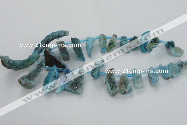 CTD682 Top drilled 12*20mm - 15*45mm freeform agate gemstone beads