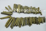 CTD832 15.5 inches 6*30mm - 8*65mm sticks plated agate beads