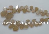 CTD908 Top drilled 15*20mm - 20*30mm freeform plated quartz beads