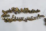 CTD946 Top drilled 10*15mm - 15*25mm nuggets plated druzy agate beads