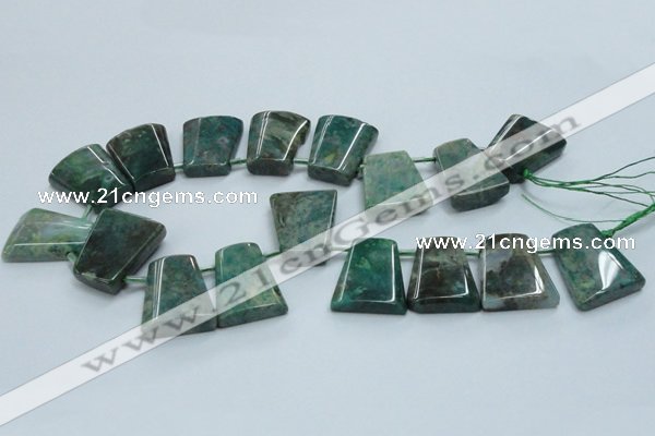 CTD966 Top drilled 22*30mm trapezoid agate gemstone beads