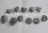 CTD991 Top drilled 12*15mm - 18*25mm nuggets plated druzy agate beads