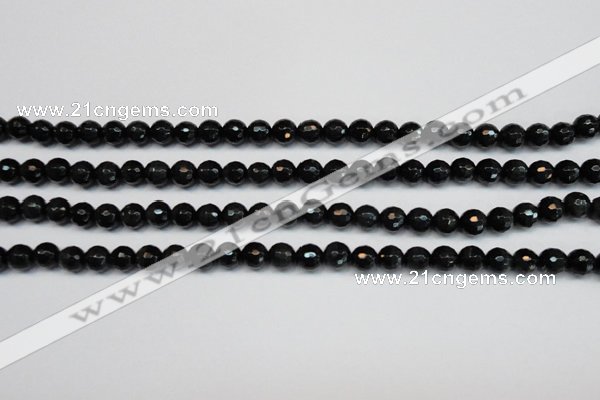 CTE1185 15.5 inches 6mm faceted round blue tiger eye beads