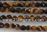 CTE1195 15.5 inches 4mm faceted round yellow tiger eye beads