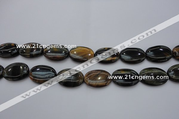 CTE1365 15.5 inches 18*25mm oval yellow & blue tiger eye beads