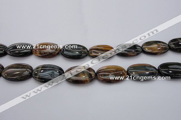 CTE1367 15.5 inches 25*35mm oval yellow & blue tiger eye beads